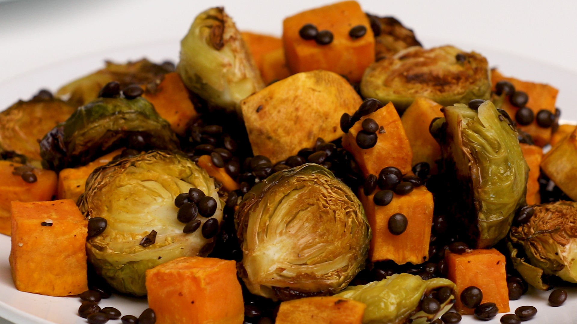 Hearty Sweet Potato, Lentil and Brussels Sprouts Salad - Healthy Pantry